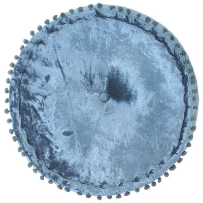 vidaXL Fotoliu puf rotund, albastru, 40 x 20 cm, catifea