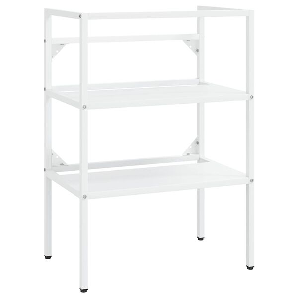 vidaXL Cadru chiuvetă de baie, alb, 59x38x83 cm, fier