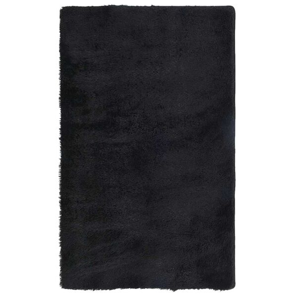 vidaXL Covor shaggy cu pom &icirc;nalt, NAVARRA, negru, 80x150 cm, poliester
