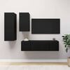 vidaXL Set dulapuri TV, 4 piese, negru, lemn prelucrat