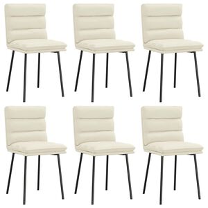 vidaXL Scaune de bucătărie, 6 buc., crem, catifea