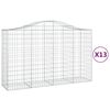 vidaXL Coșuri gabion arcuite 13 buc, 200x50x120/140 cm,fier galvanizat