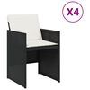 vidaXL Scaune de grădină cu perne, 4 buc., negru, poliratan