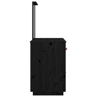 vidaXL Măsuță de toaletă, negru, 95x50x134 cm, lemn masiv de pin