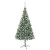 vidaXL Brad Crăciun artificial pre-iluminat globuri/conuri pin 210 cm