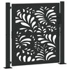 vidaXL Poartă de grădină neagră 100x100 cm, model ondulat din oțel