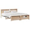 vidaXL Cadru de pat cu headboard Maro 200 x 200 cm Lemn compozit