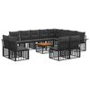 vidaXL Set de canapele de exterior 13 buc. Negru și Gri &icirc;nchis