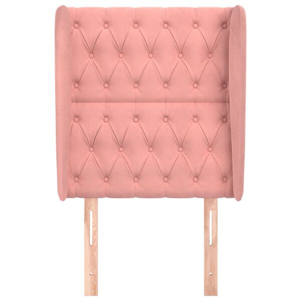 vidaXL Tăblie de pat cu aripioare, roz, 83x23x118/128 cm, catifea