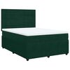 vidaXL Pat box spring cu saltea, verde &icirc;nchis, 140x200 cm, catifea
