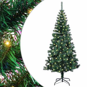 vidaXL Pom de Crăciun artificial pre-iluminat cu 150 LED Verde 150 cm