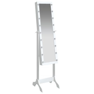 vidaXL Oglindă de sine stătătoare cu LED, alb, 34x37x146 cm