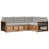 vidaXL Set de canapele de exterior 4 buc. Natural și gri deschis