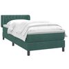 vidaXL Pat box spring cu saltea, verde &icirc;nchis, 100x210 cm, catifea