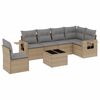 vidaXL Set canapele de grădină, 7 piese, cu perne, bej, poliratan