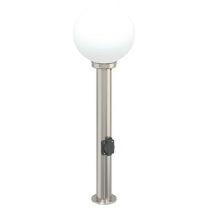 vidaXL St&acirc;lp luminos cu priză 80 cm oțel inoxidabil IP44