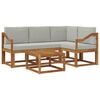 vidaXL Set de canapele de exterior 5 pcs Gri natural și deschis