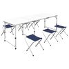 vidaXL Set masă de camping pliabilă cu 6 scaune, reglabil, 180x60 cm