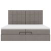 vidaXL Cadru de pat otoman cu saltele Taupe 200x200cm țesătură
