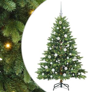 vidaXL Brad de Crăciun artificial cu 150 LED Verde 150 cm PE și PVC
