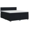 vidaXL Pat boxspring cu saltea Negru 180 x 200 cm Țesătură
