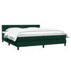 vidaXL Pat box spring cu saltea, verde &icirc;nchis, 200x210 cm, catifea