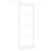vidaXL Ușă glisantă 93 x 232 cm Lemn masiv de pin și sticlă Alb