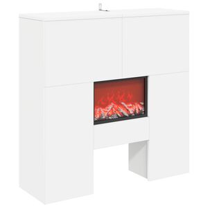 vidaXL Șemineu electric Alb 75 x 24,5 x 75 cm Lemn prelucrat