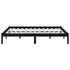 vidaXL Cadru de pat, negru, 140x190 cm, lemn masiv de pin