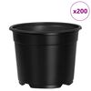 vidaXL Vaza pentru flori 200 pcs Negru &Oslash; 15 x 12.5 cm Plastic