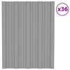 vidaXL Panou de acoperiș 36 pcs Gri 60 x 45 cm Oțel galvanizat