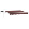 vidaXL Marchiză retractabilă manuală cu led-uri Maro și alb 3,5 x 2 m