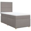 vidaXL Pat box spring cu saltea, gri taupe, 100x200 cm, textil