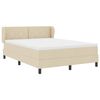 vidaXL Pat cu arcuri cu saltea cu headboard Crem 160 x 200 cm țesătură