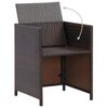 vidaXL Set mobilier de grădină cu perne, 3 piese, maro, poliratan