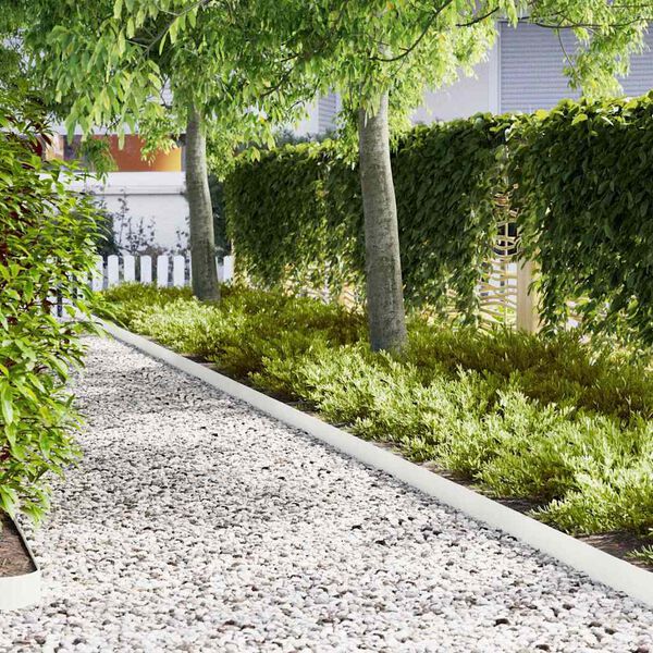 vidaXL Margine pentru gazon 10 pcs Alb 100 x 0.05 x 20 cm