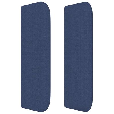 vidaXL Tăblie de pat cu aripioare, albastru, 183x16x78/88 cm textil