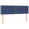 vidaXL Tăblie de pat cu LED, albastru, 144x5x78/88 cm, textil