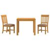 vidaXL Set de dining 3 buc. Gri Lemn de stejar masiv