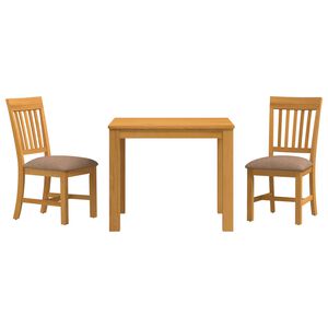 vidaXL Set de dining 3 buc. Gri Lemn de stejar masiv