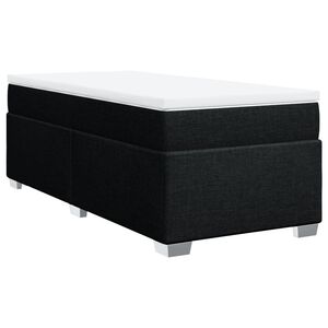 vidaXL Pat box spring cu saltea, negru, 80x200 cm, textil