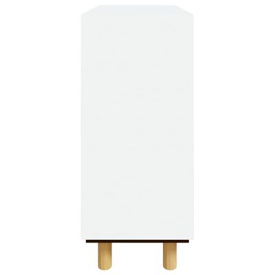 vidaXL Servantă, alb, 60x30x70 cm, lemn masiv pin și ratan natural