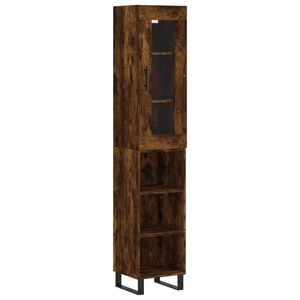 vidaXL Dulap &icirc;nalt, stejar fumuriu, 34,5x34x180 cm, lemn prelucrat