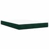 vidaXL Pat box spring cu saltea, verde &icirc;nchis, 140x190 cm, catifea