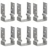 vidaXL Ancore de gard, 6 buc., argintiu, 9x6x15 cm, oțel galvanizat