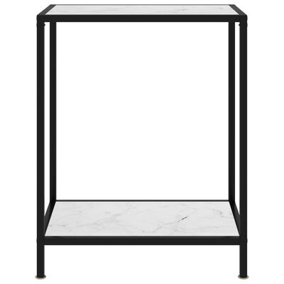 vidaXL Masă consolă, alb, 60 x 35 x 75 cm, sticlă securizată