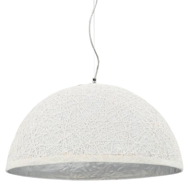 vidaXL Lampă suspendată, alb și argintiu, Ø50 cm, E27