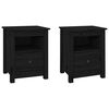 vidaXL Noptiere, 2 buc., negru, 40x35x49 cm, lemn masiv de pin