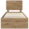 vidaXL Cadru de pat Stejar artizanal 75 x 190 cm Lemn de pin masiv
