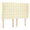 vidaXL Tăblie de pat cu aripioare, crem, 147x23x118/128 cm, piele eco